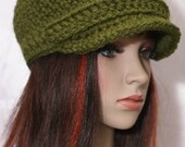 Hat with Brim - Olive/Army Green