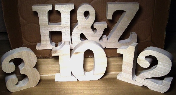 Custom Made Orders for wooden table numbers/initials