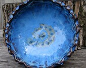 Soup, Cereal, Ice Cream... Rustic Handmade Ceramic Bowl in blue