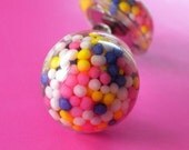 Resin Sprinkle Earrings  -  Micro Dots Princess Sprinkles Earrings