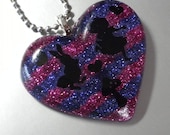 Cheshire Cat  Resin Pendant  - Resin Heart Pendant