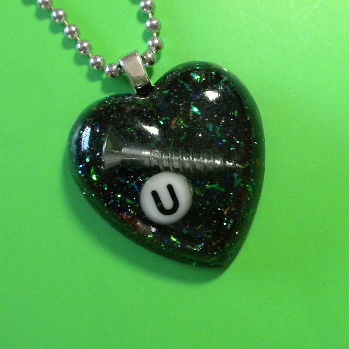 Screw U Resin Necklace  - Midnight Glitter