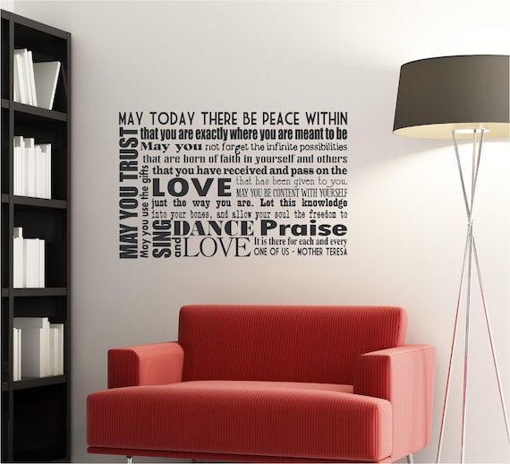 Mother Teresa May today peace vinyl lettering art decal sticker Custom Willow Creek  Designs Signs