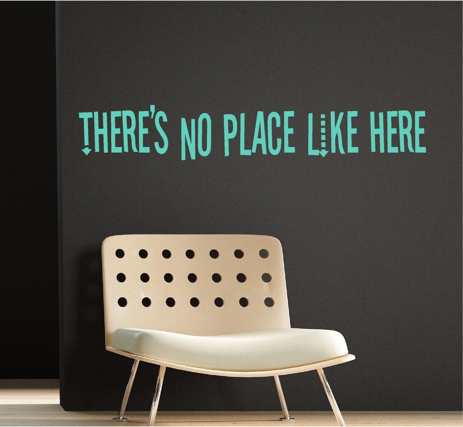 36x6 There is no place like here Door Vinyl Decor Wall Lettering Words Quotes Decals Art Custom Willow Creek Signs