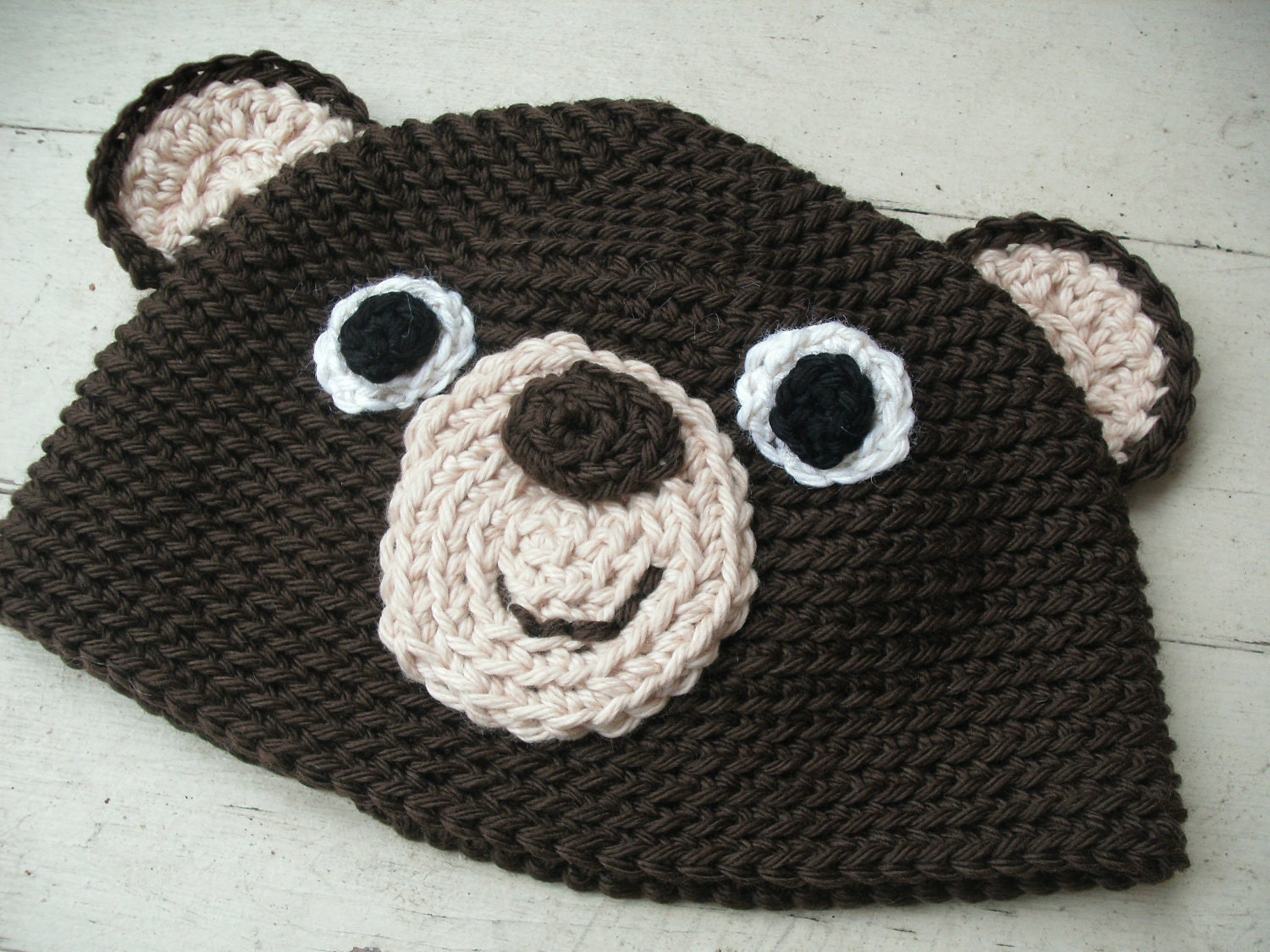 Crochet hat PATTERN: Crochet bear hat -child to adult- pdf