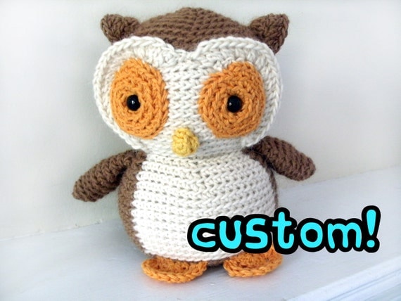 Owl: Custom Crochet Stuffed owl OOAK