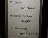 Great Mother or Father's Day Gift. Canvas Board 8"x10" Picture