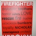 Custom Personalized Firefighter Name or Station Firefighter Vinyl Stretched Canvas Subway Art 16" x 20"