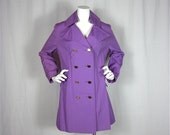 25% Off Storewide Sale  //  Vintage 1960s Double Breasted Lavender Raincoat, Sz S