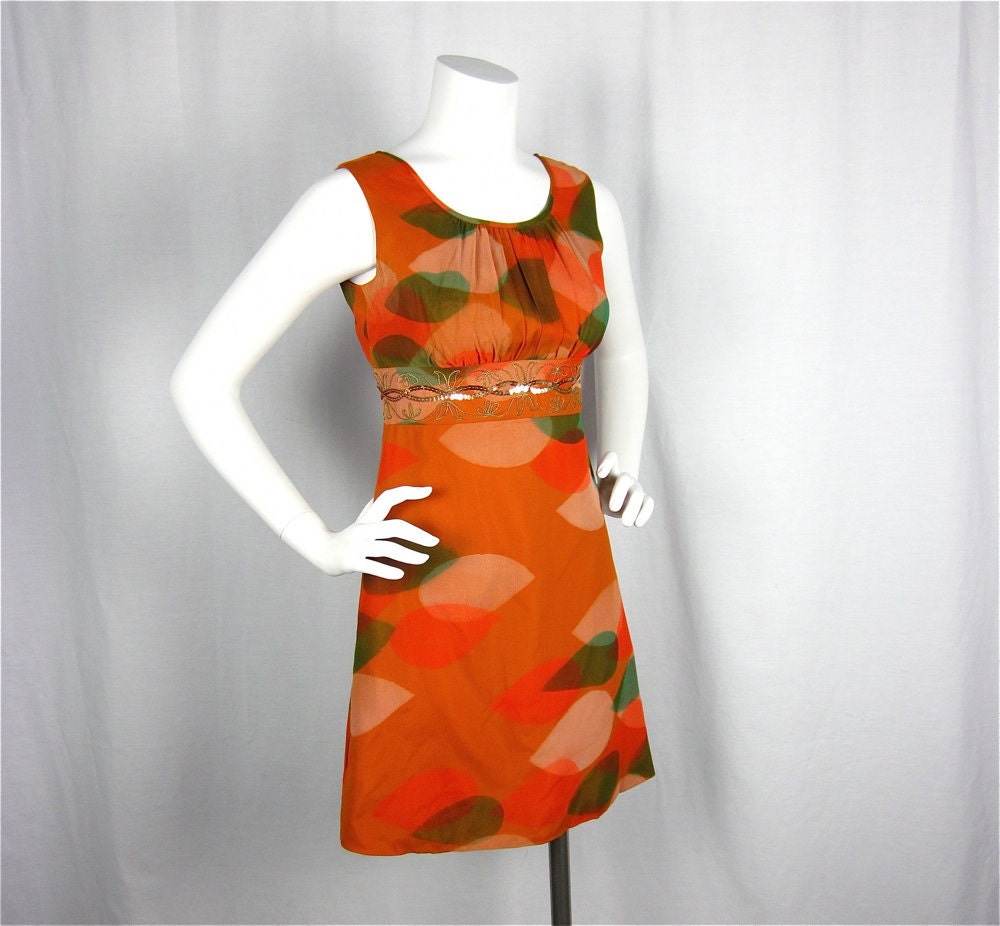 25% Off Storewide Sale //  Vintage 1960s Sequined Cocktail Dress, Sz S
