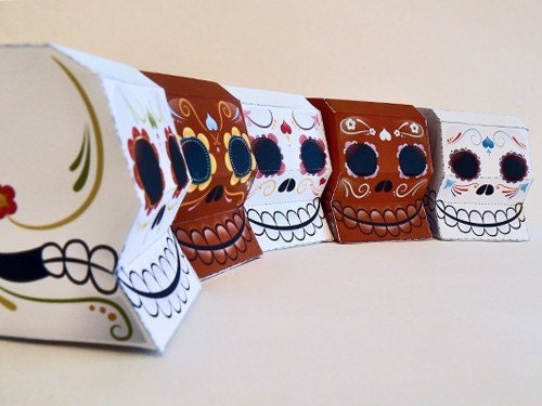 Sugar skulls Printable Paper Craft PDF