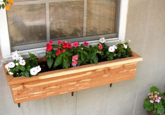 36" Window Box Flower Planter Eastern Red Cedar Flower Pot Deck Railing Aromatic