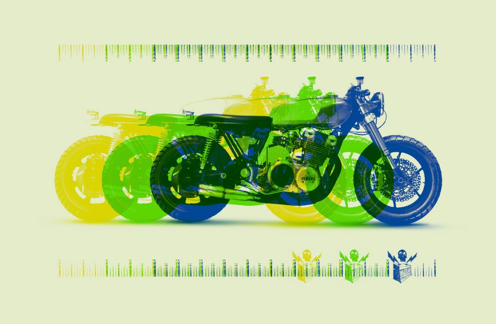 Vintage Motorcycle Screen Print Poster