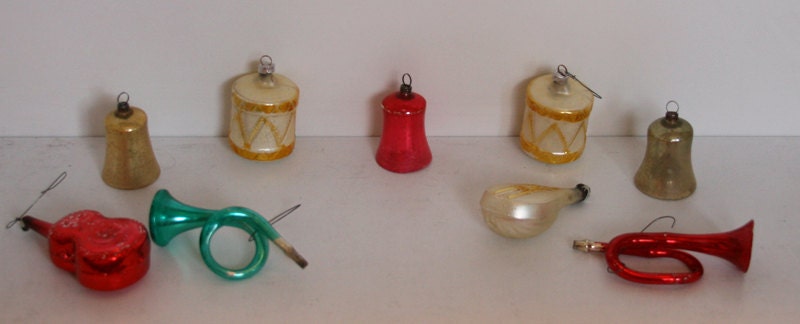 Mercury Glass Musical Insturment Ornament Assortment
