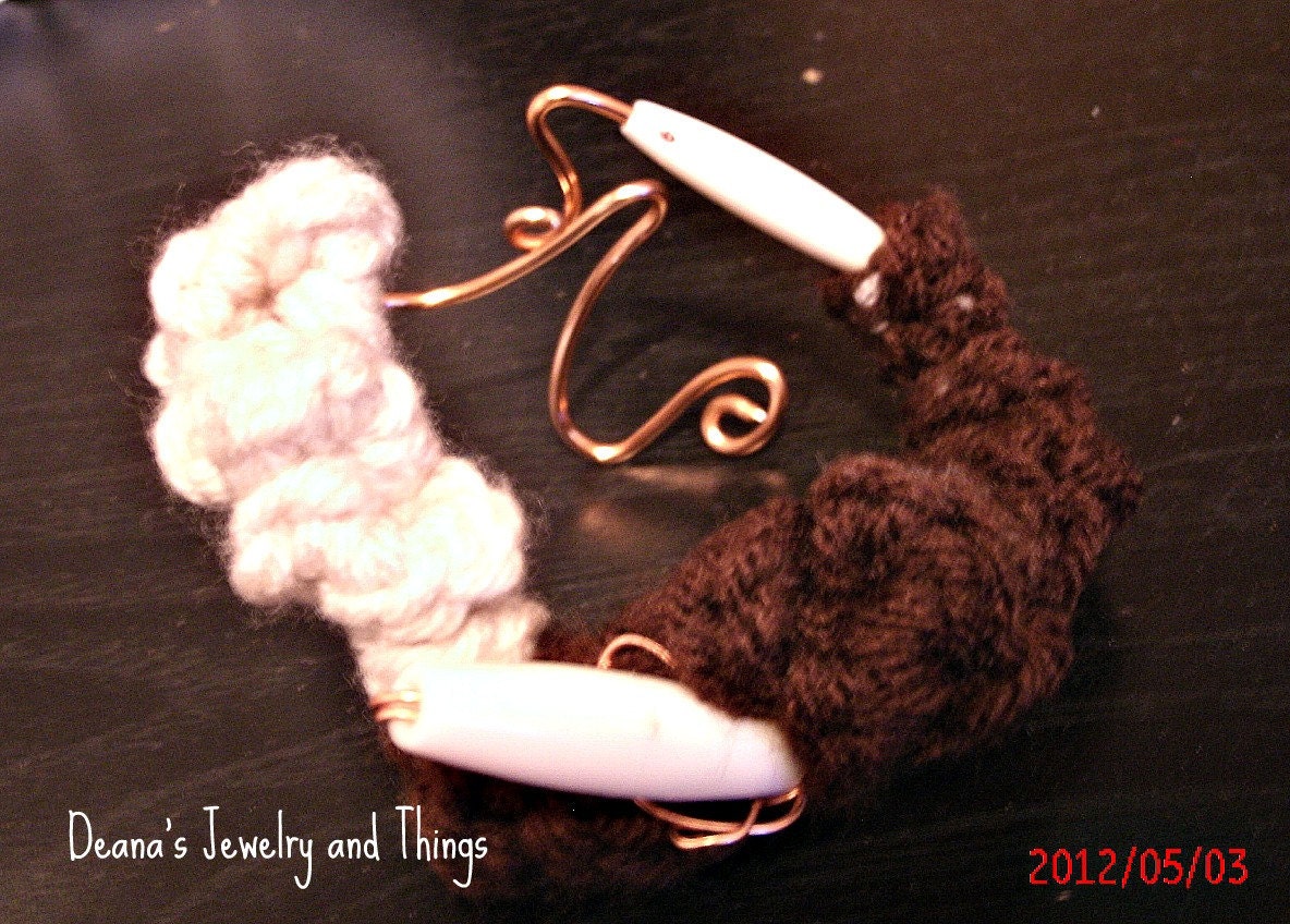Unique Adjustable Crochet, Beaded and Copper Cuff
