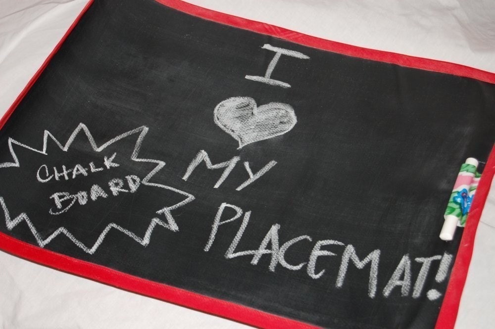 Chalkboard Placemat - Chalk Mat - Great for travel or dining out