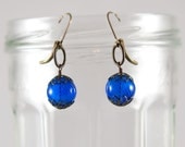 Antique Cobalt Globe Earrings