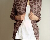 jacquard purple blazer vintage handmade