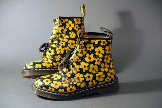 flower combat boots