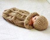 Instant download - Crochet PATTERN (pdf file) - Baby Cocoon and Hat Set
