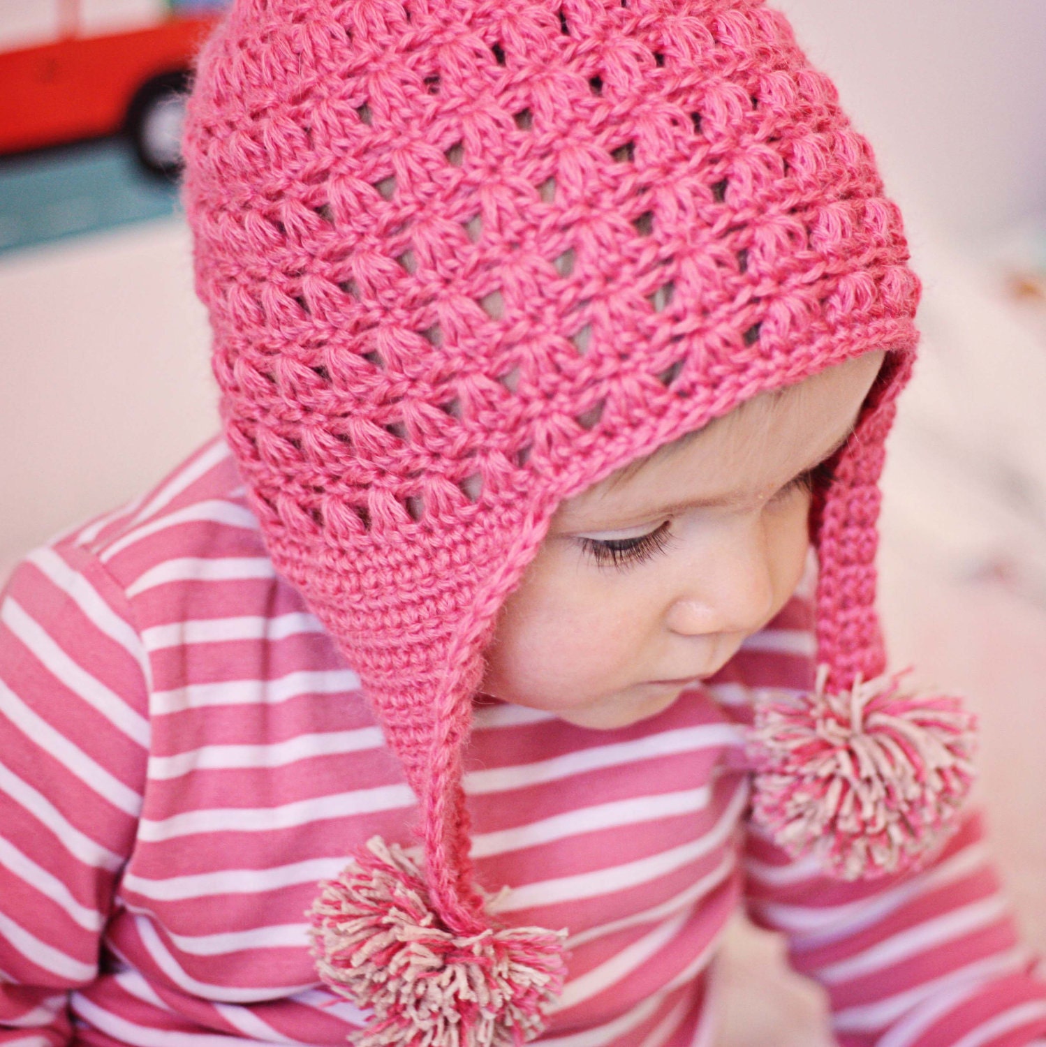 Instant download - Hat Crochet PATTERN (pdf file) - Miracle Earflap Hat (baby, toddler, child sizes)