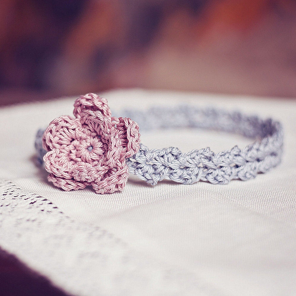 Instant dwonload - Crochet PATTERN (pdf file) - Old Rose Headband (sizes - baby to adult)