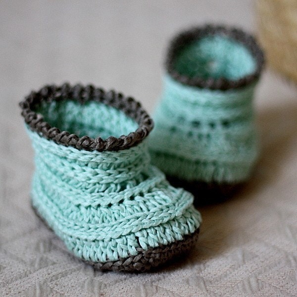 Instant download - Baby Booties Crochet PATTERN (pdf file) - Knit-look Baby Boots
