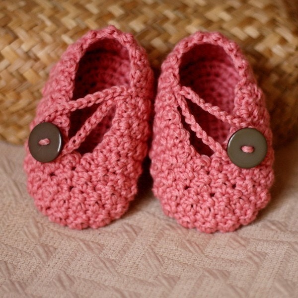 Instant download - Baby Booties Crochet PATTERN (pdf file) - Pretty in Pink Baby Booties
