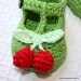 Instant download - SALE - Crochet PATTERN (pdf file) - T-strap Cherry Baby Booties