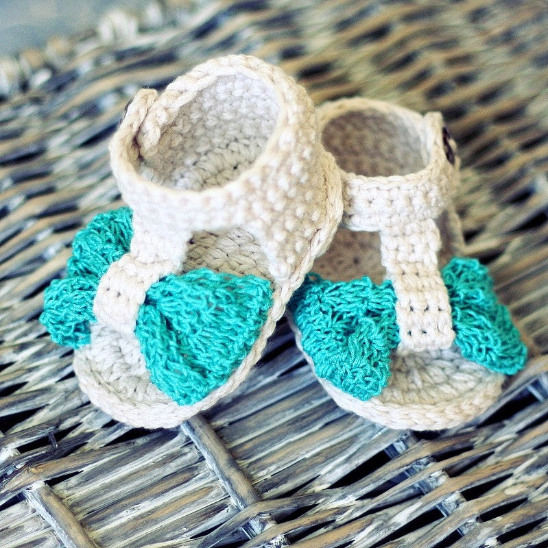 Instant download - Crochet PATTERN for baby booties (pdf file) - Foulard Baby Sandals