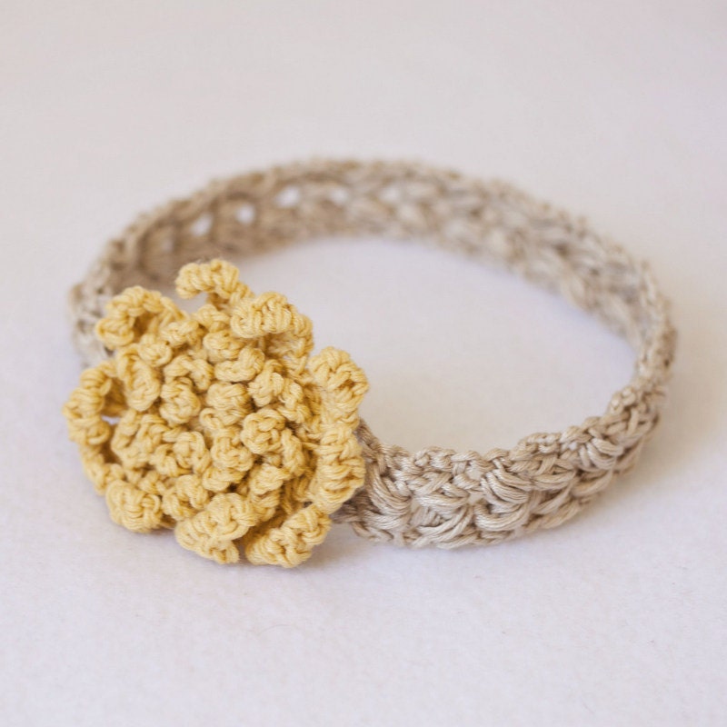 Instant download - Crochet PATTERN (pdf file) - Sun Flower Headband (sizes - baby to adult)