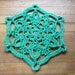 doily bath rug green