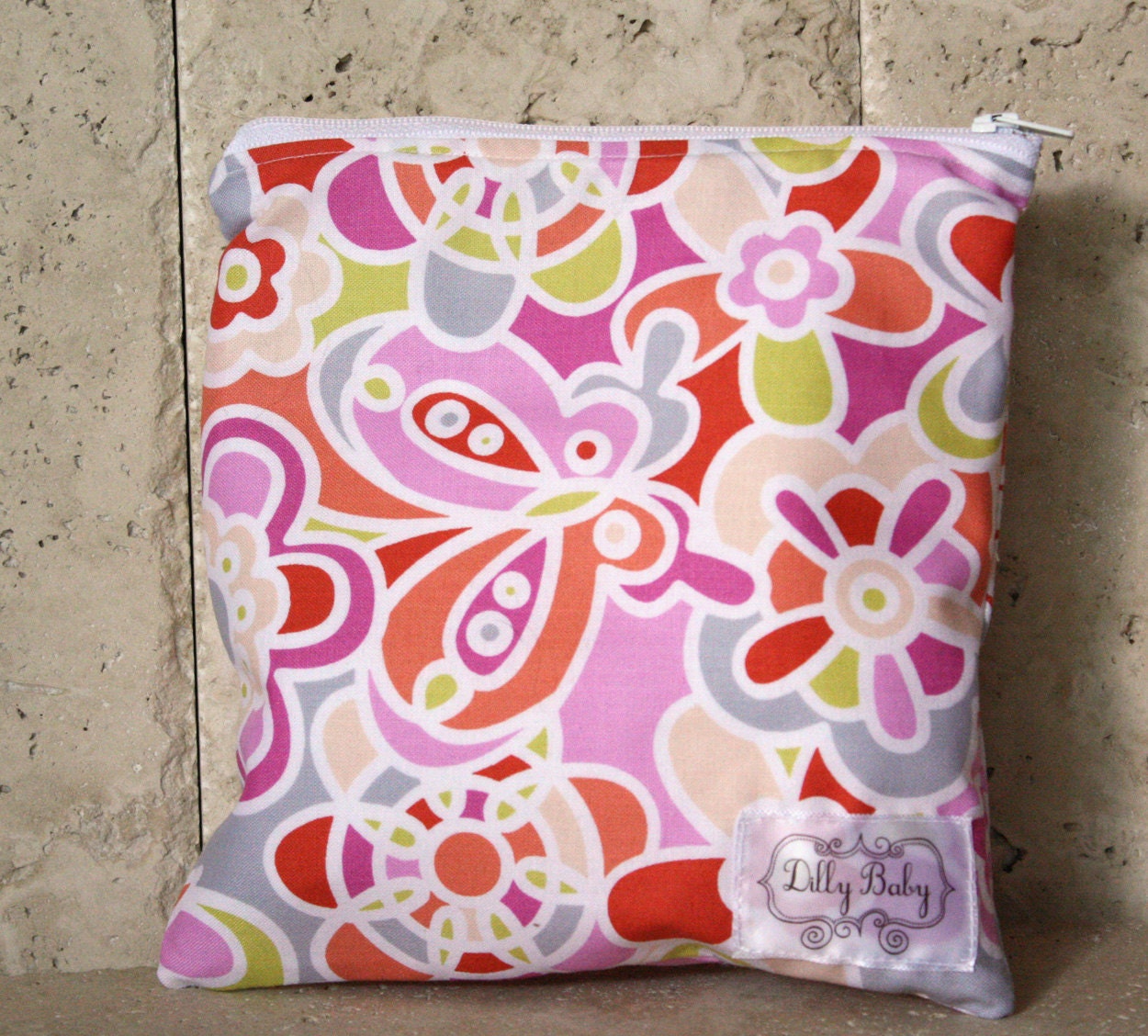 NEW - Eco Friendly - Sandwich Bag - Mosaic - Zip Closure - ZIPPERED Pouch