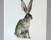 Rabbit No. 18 Letterpress & Watercolor Print (Ltd Edition)