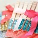 Turquoise Sparkle Glitter Clothespins, Set of 6