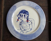 Doodling Girl Plate