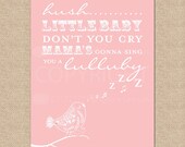 Hush Little Baby, Archival Giclee Art Print for Nursery / Child's Room, 8x10