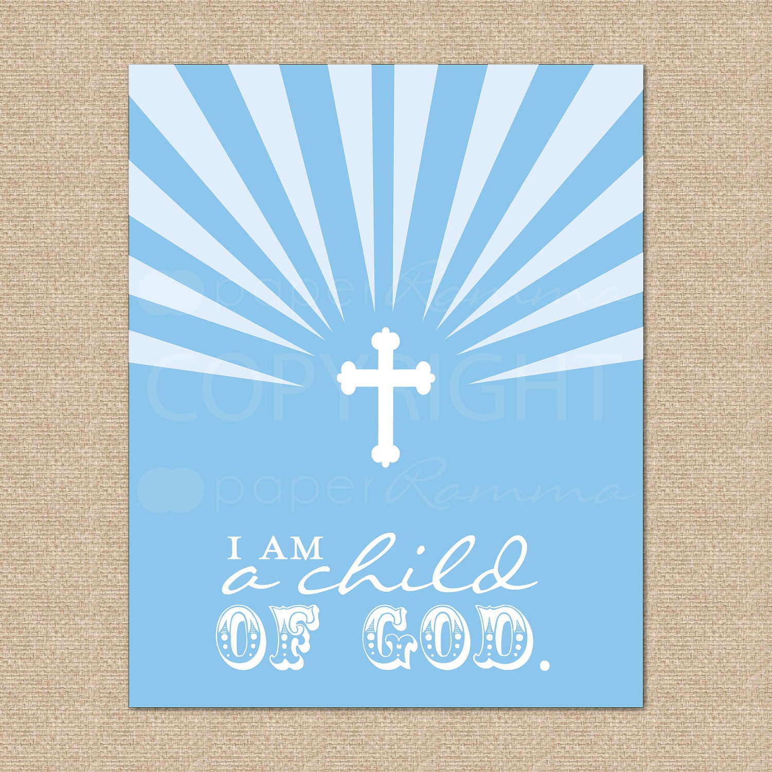 I am a child of God - 8x10 - Archival Giclee Art Print for Nursery / Child's Room