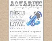 AQUARIUS Zodiac Giclée Art Print  - 8 x 10