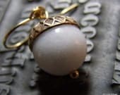 White Acorn. Earrings