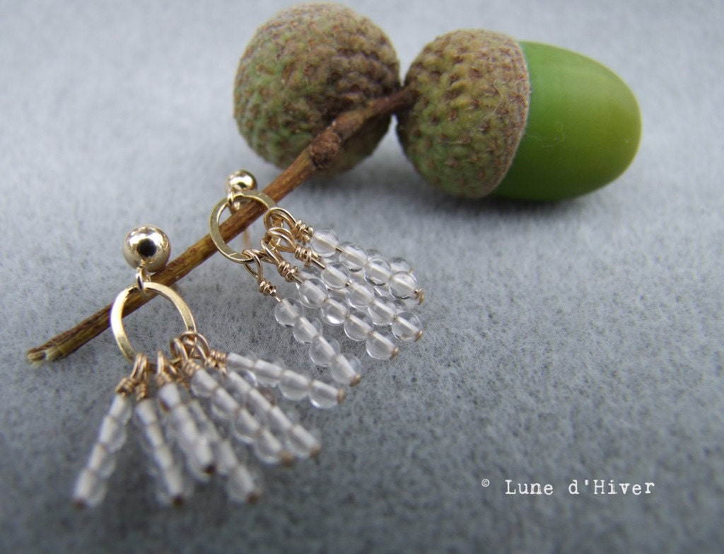 Melodie - Rock crystal & gold-filled earrings