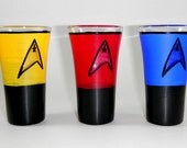 Star Trek inspired hand painted shot glass set of three