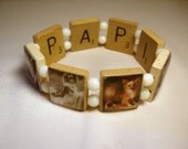 PAPILLON Bracelet / UPCYCLED / Scrabble Jewelry / Dog Lover Gift