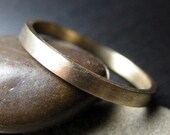 Recycled Hand Forged 14kt Yellow Gold Ring 2mm Band Satin Finish
