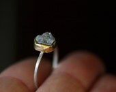 Rough Diamond in 22k Recycled Gold Ring