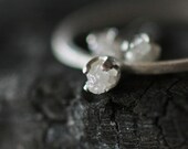 White Rough Diamond Ring and Earring Set