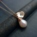 Custom Birthstone & Initial Necklace, PERSONALIZED BIRTHSTONE NECKLACE, gold pearl necklace, Bridesmaid Gifts, bridesmaid jewelry