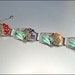 Art Deco Bracelet Sterling Silver Enamel Marcasite Flower Trembler Vintage 1920s Jewelry