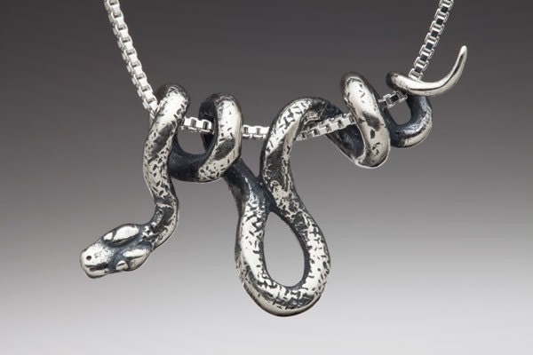 Silver Vine Snake Pendant