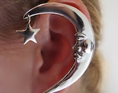 Silver Moon Ear Wrap